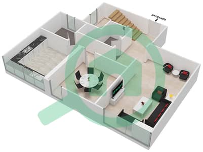 المخططات الطابقية لتصميم النموذج F10 DUPLEX شقة 3 غرف نوم - برج ناصر