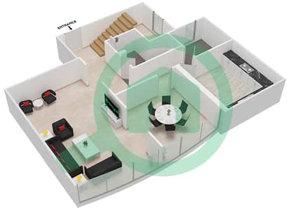 المخططات الطابقية لتصميم النموذج F09 DUPLEX شقة 3 غرف نوم - برج ناصر