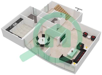 المخططات الطابقية لتصميم النموذج F06 DUPLEX شقة 3 غرف نوم - برج ناصر