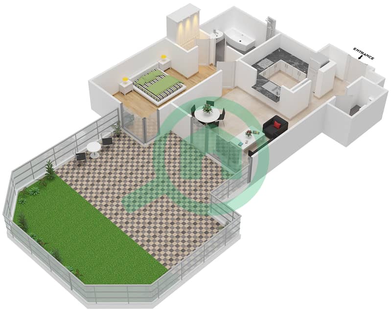 المخططات الطابقية لتصميم التصميم 10 FLOOR 3 شقة 1 غرفة نوم - 29 بوليفارد 2 interactive3D