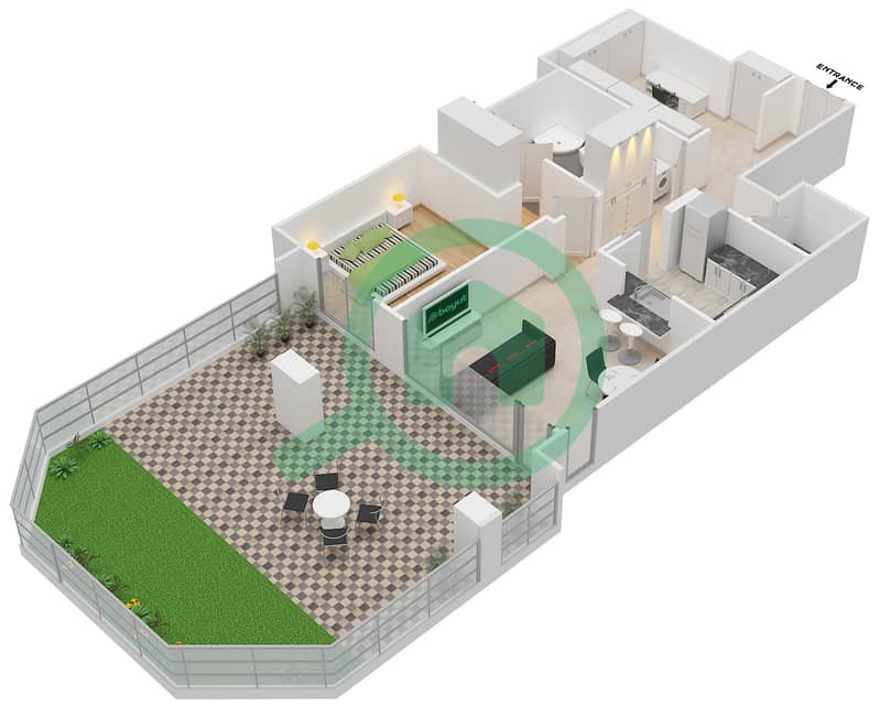 المخططات الطابقية لتصميم التصميم 11 FLOOR 3 شقة 1 غرفة نوم - 29 بوليفارد 2 interactive3D