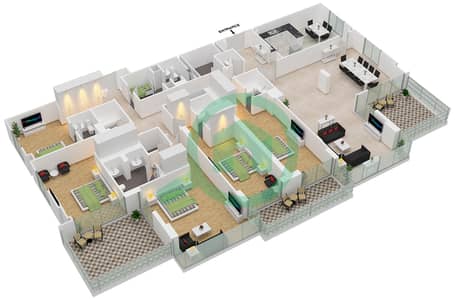 Al Anbar Tower - 5 Bed Apartments Unit 1 / Floor 12 Floor plan