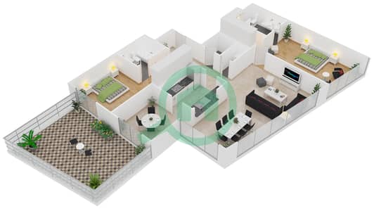 South Ridge 1 - 2 Bedroom Apartment Suite 2 FLOOR 1 Floor plan