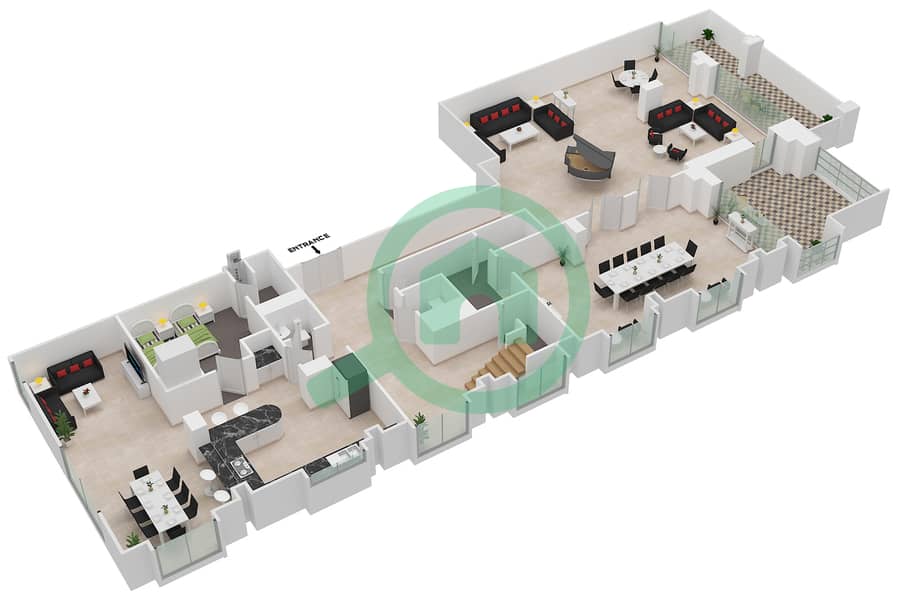 阿尔安巴尔大厦 - 5 卧室顶楼公寓单位1 / DUPLEX戶型图 interactive3D