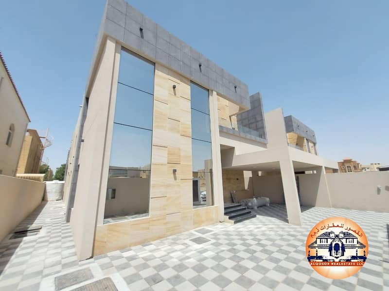 Villa for sale, modern design, in the most prestigious areas of Ajman, with excellent banking facilities