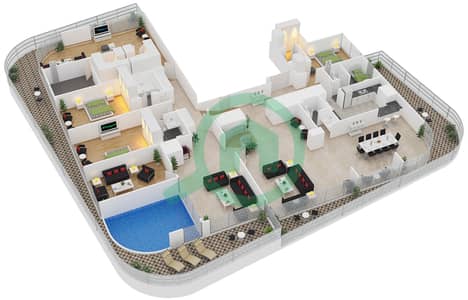 RP大厦 - 4 卧室顶楼公寓单位1 FLOOR 25-42戶型图