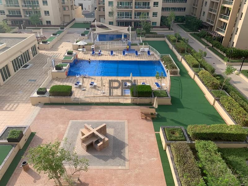 Pool view|2BHK+Study Apartment in greens