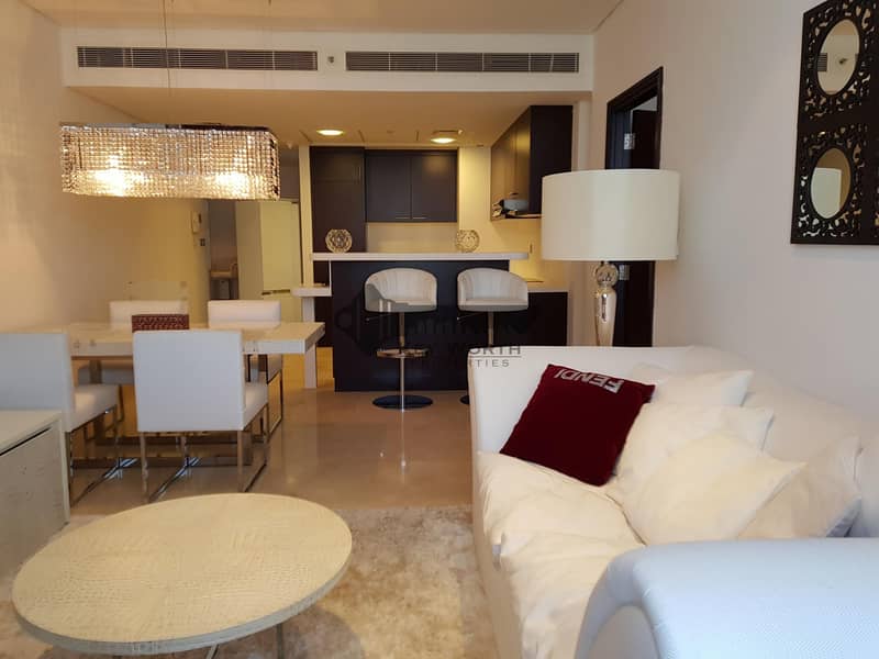 High end FENDI furnished & Spacious 1BR | One month rent free !