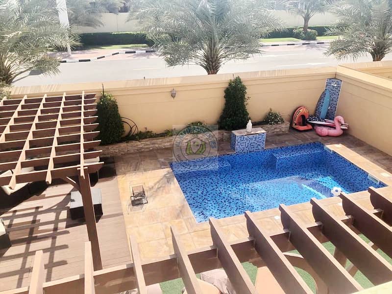 Falcon City - RENTED! Beautiful Semi-Detached Andalusia Townhouse Single Row Villa 4 Bedroom with Pool, Maid's & Driver's Room