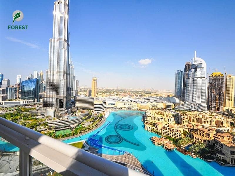Upgraded | 2 Beds + Study | Full Burj Khalifa View