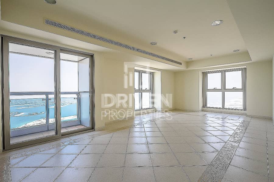 High Floor 3 BR with full sea and Palm view
