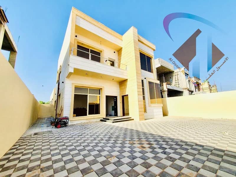 For sale, a modern villa in Ajman, finishing, magnificence, free ownership for all nationalities, with a large bank leniency