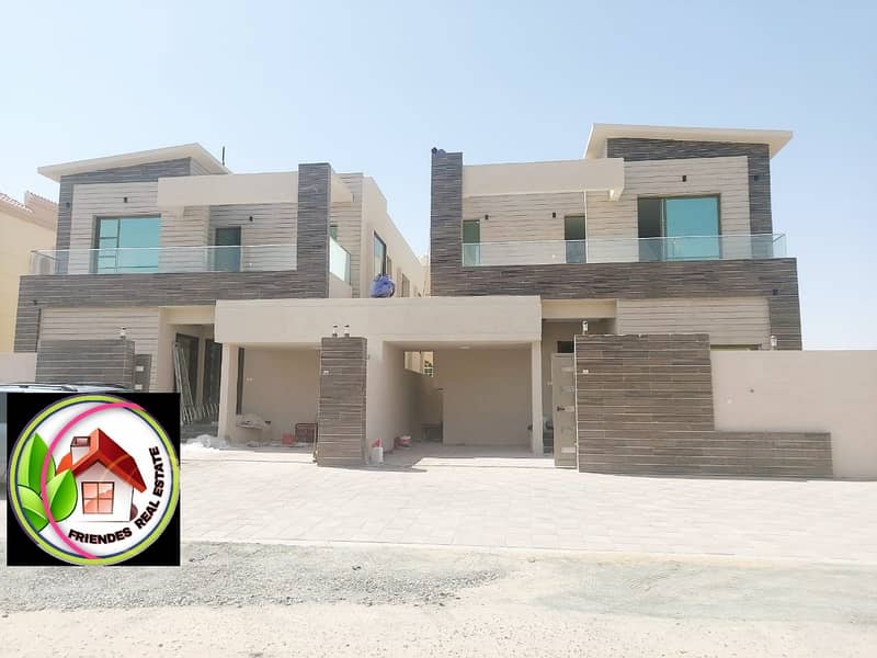 For sale, a modern villa, personal finishing, in front of the Ajman Academy, without down payment save