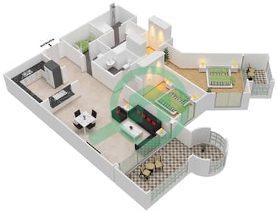 Shoreline Apartments - 2 Bedroom Apartment Type F Floor plan
