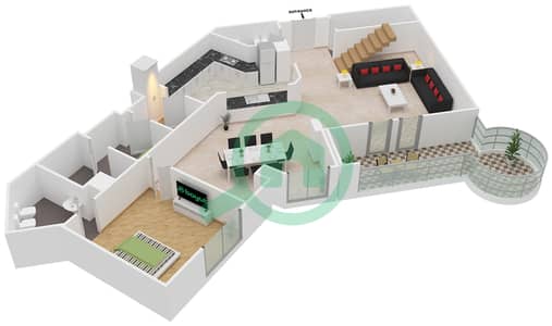المخططات الطابقية لتصميم النموذج G بنتهاوس 4 غرف نوم - الحلاوي