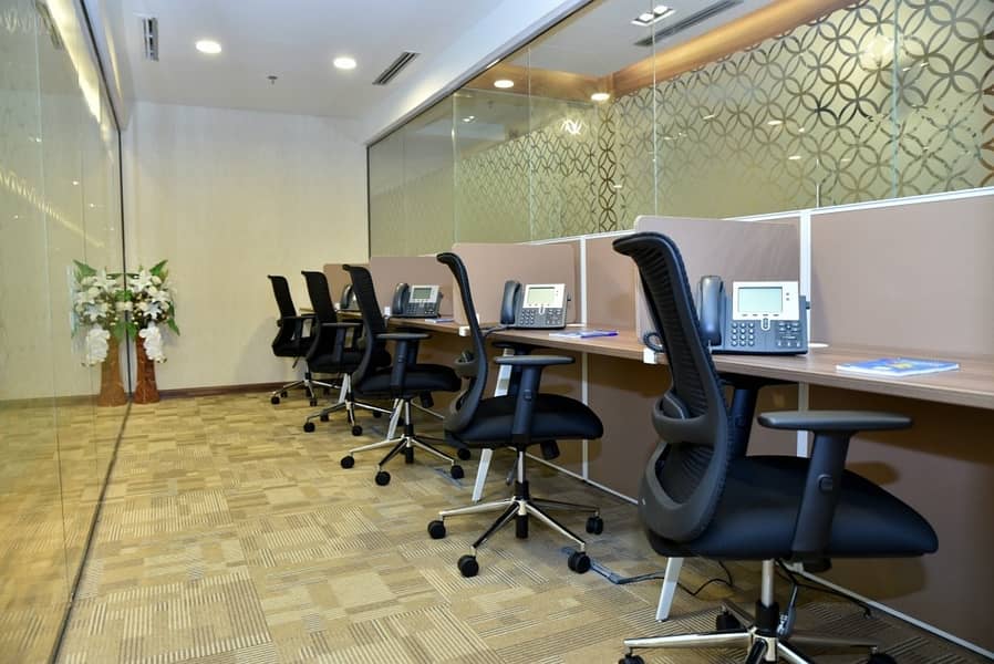 10 Estadama/Flexi Desk Offices Space Available  For Rent. .