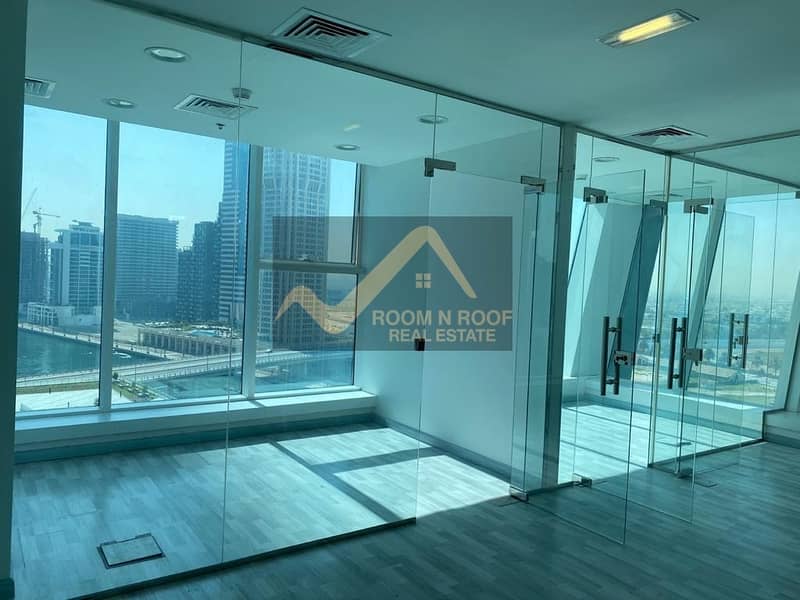 Fully Fitted Office| Glass Partitions| Lake View| Al Manara Tower