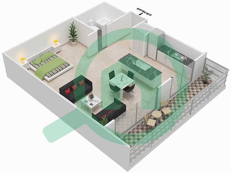 Лофты Подиум - Апартамент Студия планировка Гарнитур, анфилиада комнат, апартаменты, подходящий 204,216 interactive3D