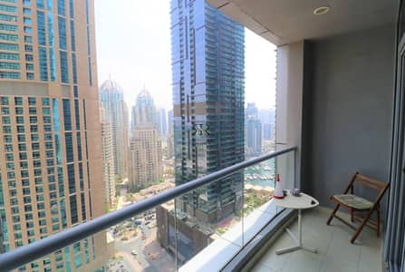 1 Bedroom Flat for Rent in Dubai Marina, Dubai - Spacious 1 Bedroom with Balcony | Partial Marina View 1 Bedroom Flat for Rent in Dubai Marina, Dubai - Spacious 1 Bedroom with Balcony | Partial Marina View