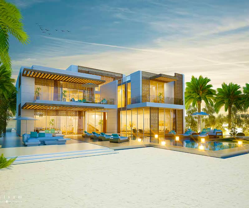Villa for sale on the finest and most beautiful coasts of Abu Dhabi, Saadiyat Beach