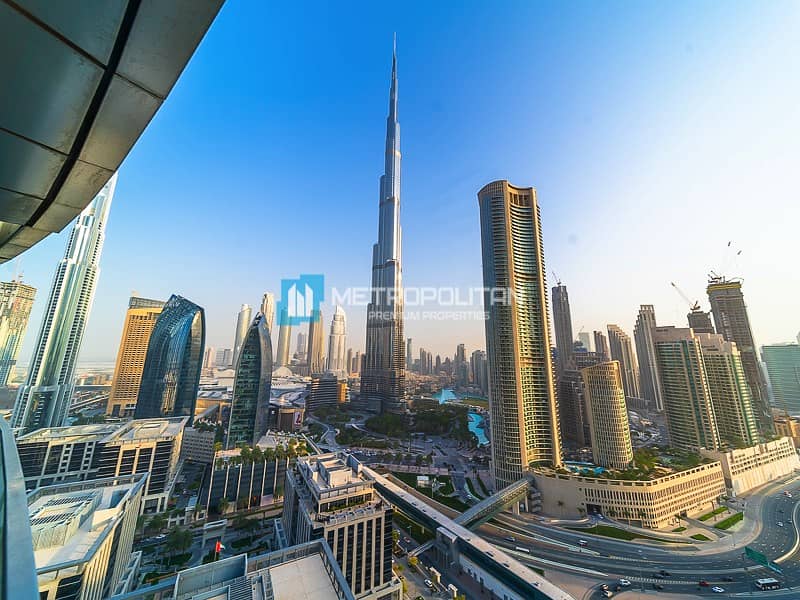 High floor| Corner 3BR+M layout |Burj Khalifa view