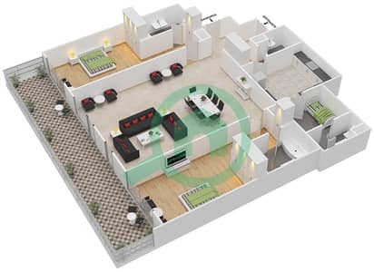 Amber - 2 Bed Apartments Type L Floor plan