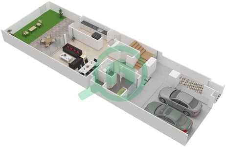 المخططات الطابقية لتصميم الوحدة MIDDLE تاون هاوس 3 غرف نوم - أرابيلا 1
