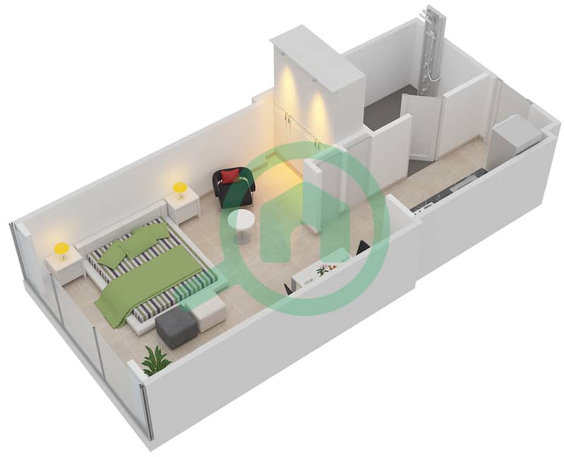 Арпи Хайтс - Апартамент Студия планировка Единица измерения 7 FLOOR 7 interactive3D