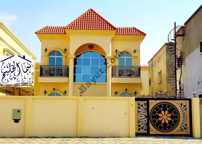 New villa near the main street, personal finishing, super quality, close to Sheikh Ammar Bridge directly