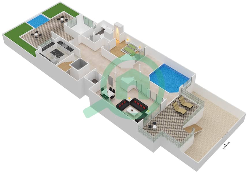 孔雀王朝公寓大楼 - 4 卧室别墅类型5戶型图 interactive3D