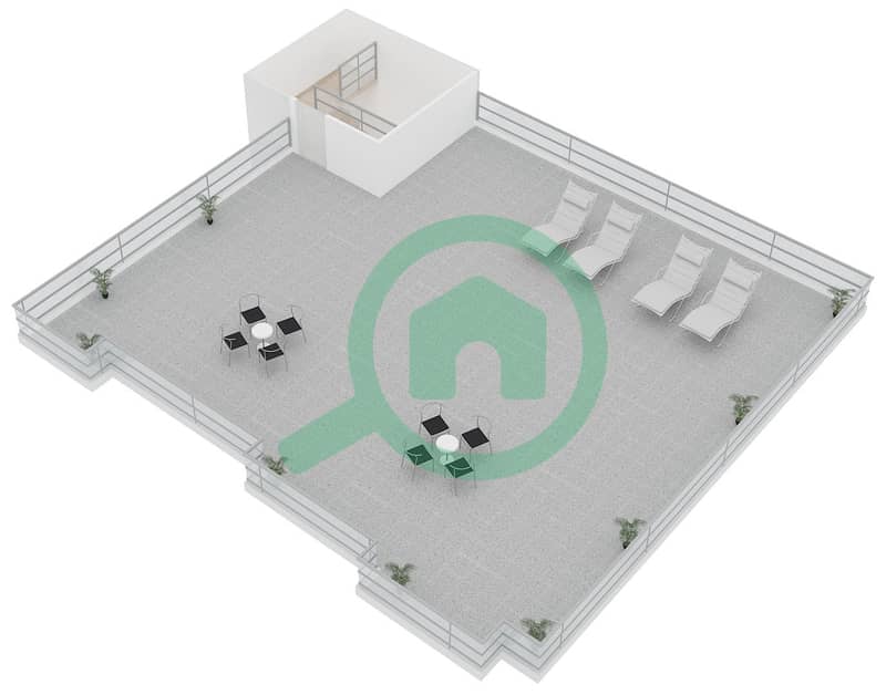 孔雀王朝公寓大楼 - 3 卧室公寓类型3戶型图 interactive3D