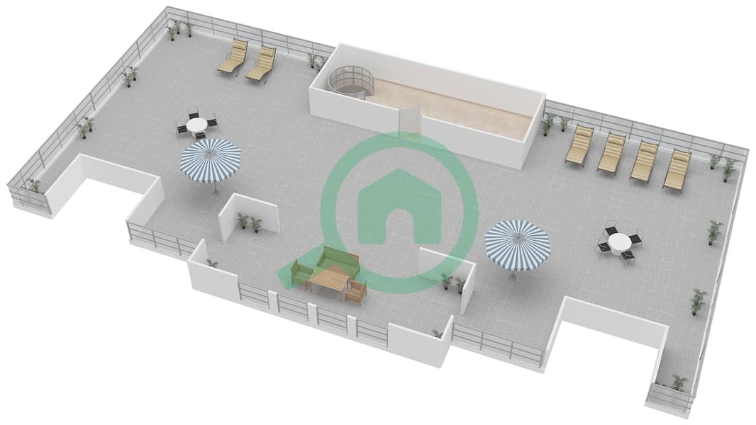 المخططات الطابقية لتصميم النموذج 2 بنتهاوس 3 غرف نوم - ماوريا interactive3D