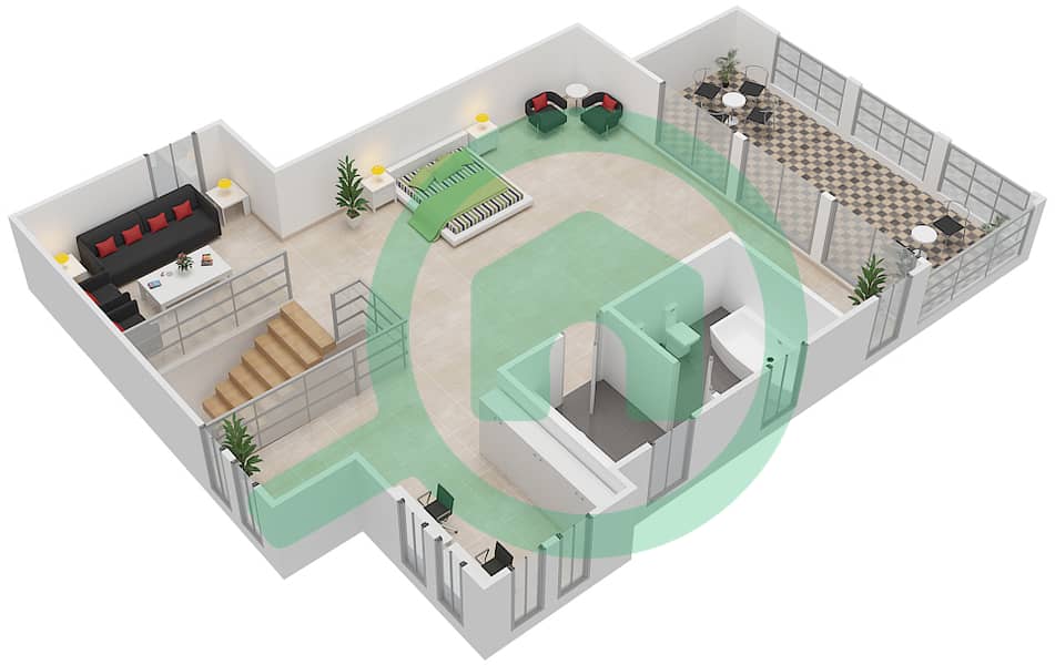 Гарден Хоумс Фронд P - Вилла 5 Cпальни планировка Тип ATRIUM ENTRY II MEDITERRA interactive3D