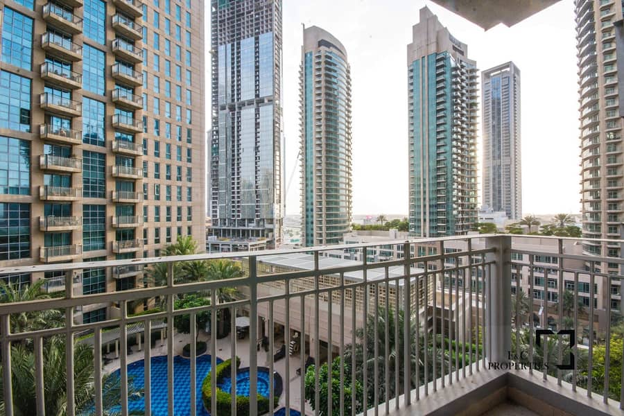 Boulevard and Pool View | Spacious 1 Bedroom