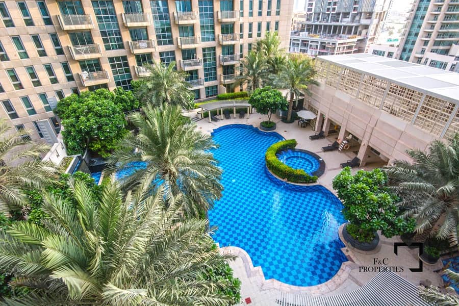 8 Boulevard and Pool View | Spacious 1 Bedroom