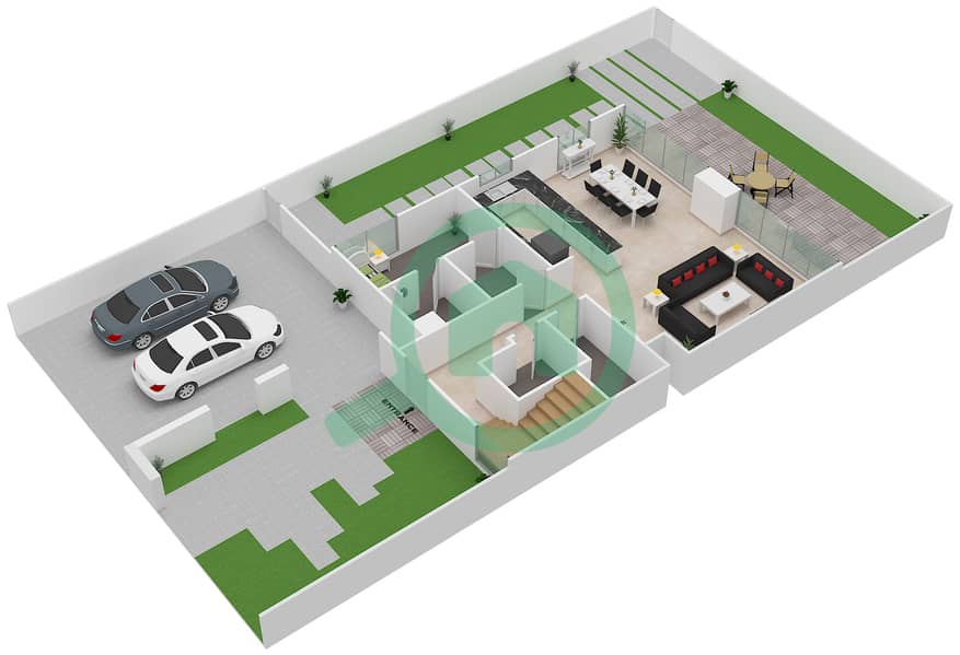 Arabella 2 - 3 Bedroom Townhouse Type B/END Floor plan interactive3D
