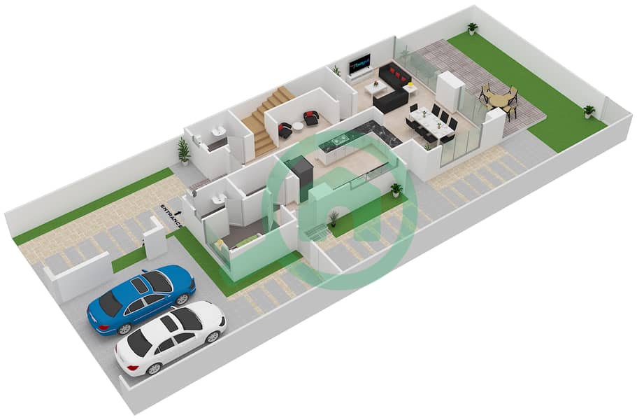 Arabella 2 - 3 Bedroom Townhouse Type/unit A/SEMI DETACHED Floor plan interactive3D