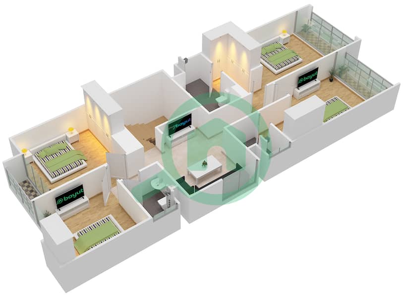 Arabella 2 - 5 Bedroom Townhouse Type A/SEMI DETACHED Floor plan interactive3D