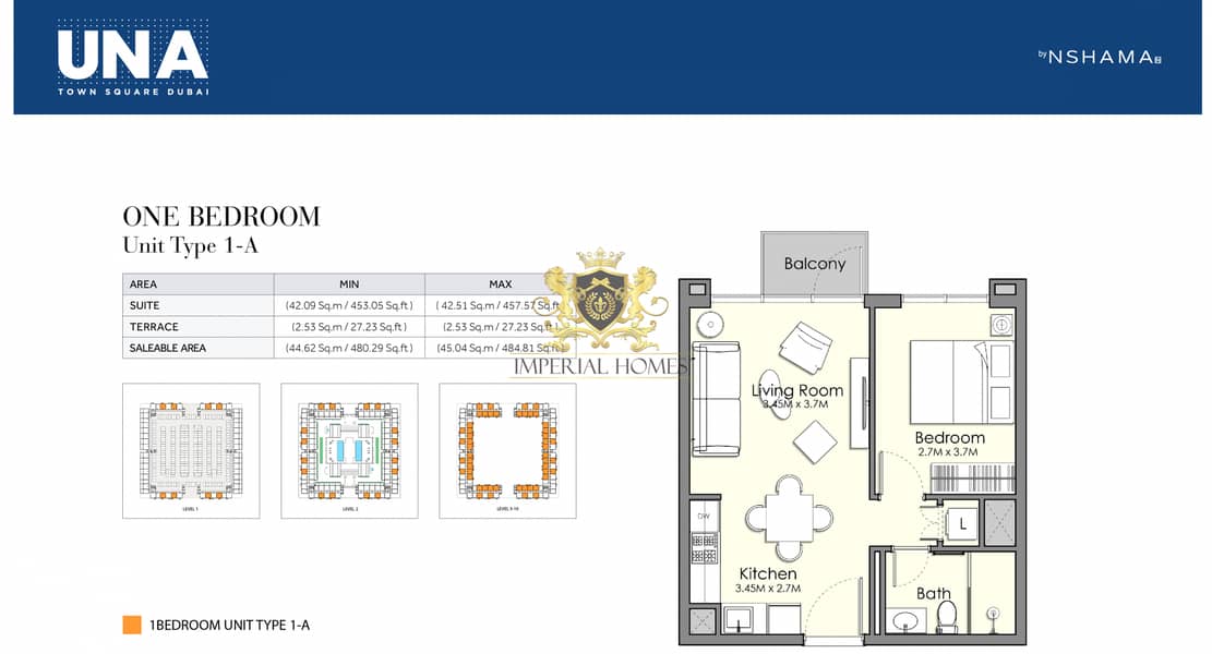 13 BRAND NEW | 1 BED | 490sqft | UNA Town Square @450k