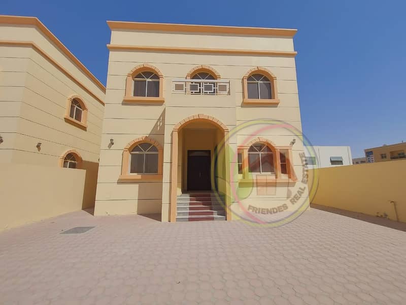 For urgent sale due to the necessity to travel, one of the most luxurious villas in Ajman, with personal construction and finishing near the asphalt street, and opposite