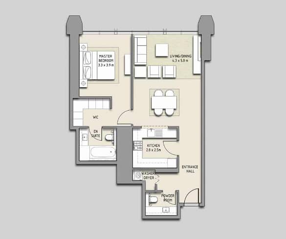 17 1 Bedroom | High Floor | Handover Jan 2021