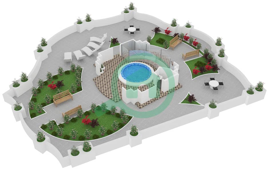 Kempinski Palm Residence - 5 Bedroom Villa Unit D Floor plan interactive3D