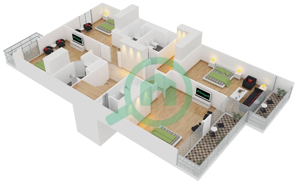 Floor plans for Type 1B 5bedroom Villas in Palma