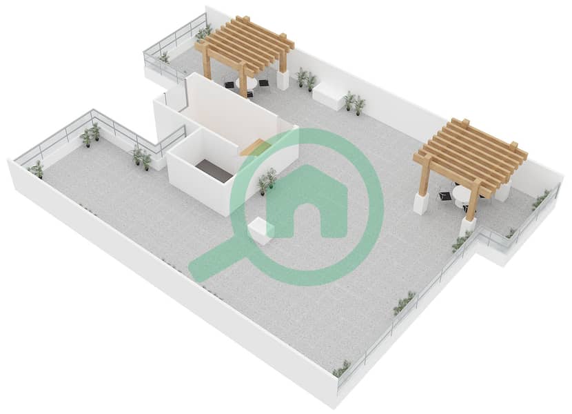 Палма Резиденсес - Вилла 5 Cпальни планировка Тип 1B interactive3D