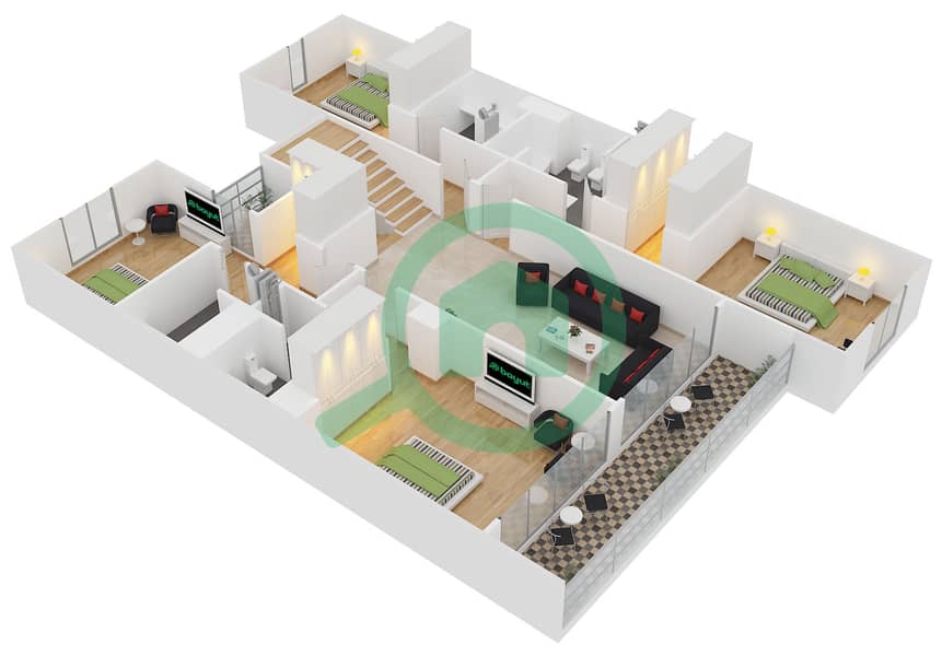 Floor plans for Type D 5bedroom Villas in Palma