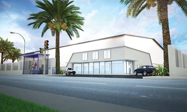 280000 sq ft openyard with air conditioned 55000 sq ft office for rent in Al Quoz 2