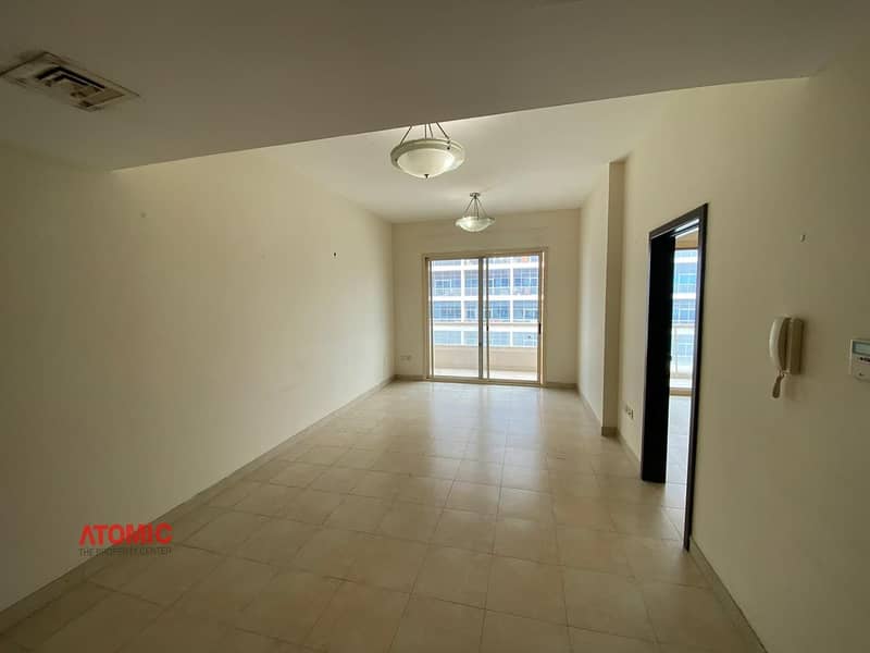 One month free large one bedroom +maid room 2 full bathroom for rent in Warsan4 =01