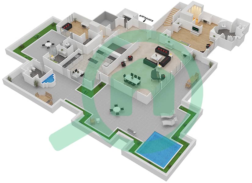 费尔蒙棕榈公寓北区 - 4 卧室顶楼公寓类型IMPERIAL戶型图 interactive3D