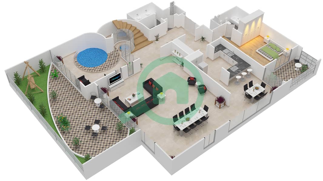 Bonnington Tower - 4 Bedroom Townhouse Type DUPLEX FLOOR 40-41 Floor plan interactive3D