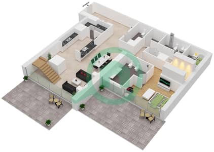 بوابة المارينا 2 - 2 غرفة شقق نوع 2H Suite 5,10 مخطط الطابق